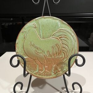 Vintage Frankoma Pottery 94TR Rooster Trivet Country Farmhouse USA